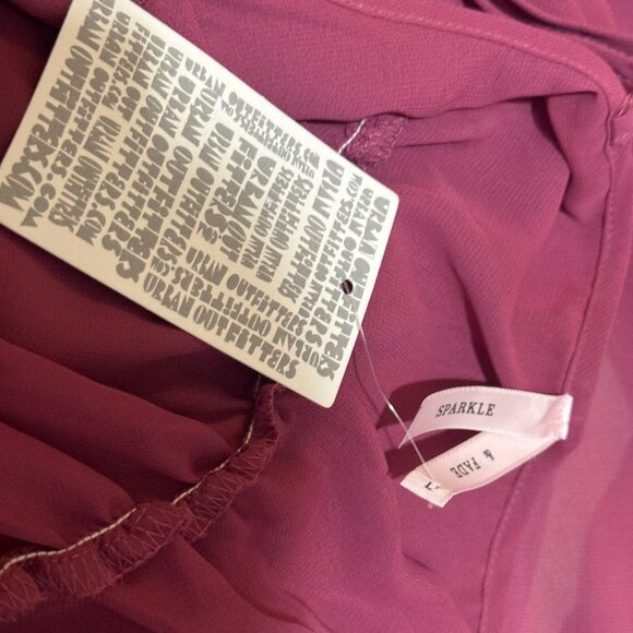 Urban Outfitters Sparkle & Fade Empire Mini Slip Dress, Pink/Rose, Large - Picture 11 of 13